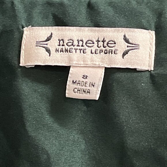 Nanette Lepore Dress Womens 8 Green Floral Burnout Velvet Faux Wrap Ruffle Party - Picture 3 of 9